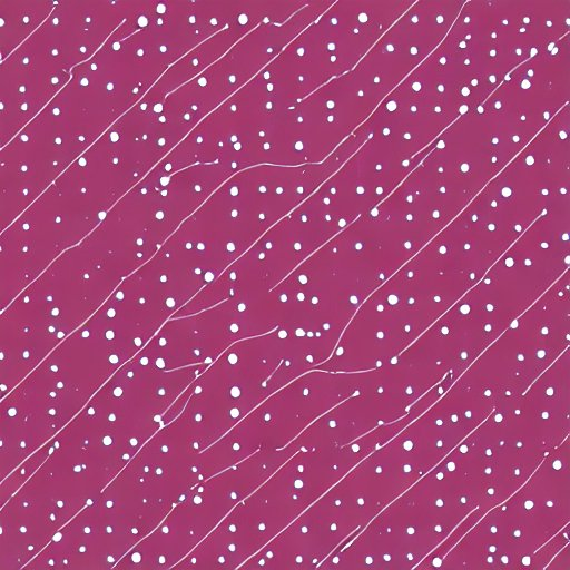 White dots and lines scattered across a pink background.